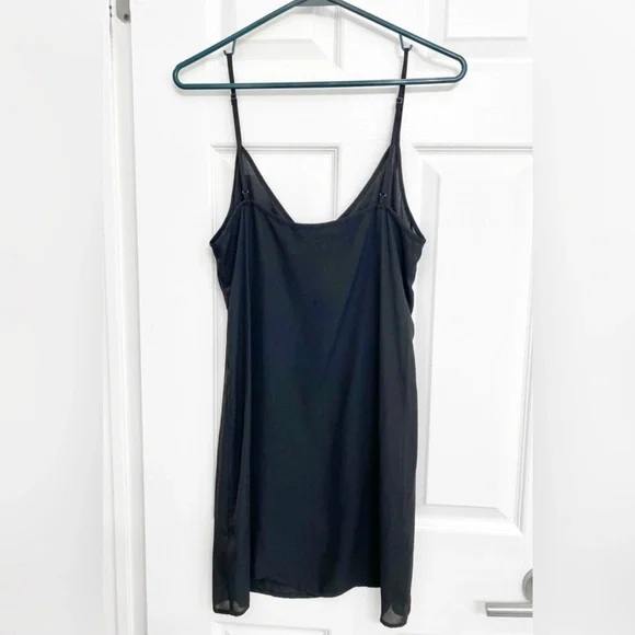 All Saints Black & Gold Embroidered Sheer Dress w/ Slip - Picture 6 of 7